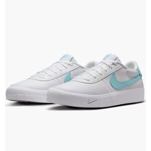 Nike Court Shot Low Top Sneaker In White & Light Blue / Glacier Ice - Size 10